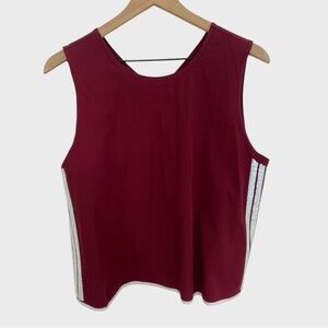 Queen of Sparkles NWT Maroon White Sequin Stripes Active Tank Size Large